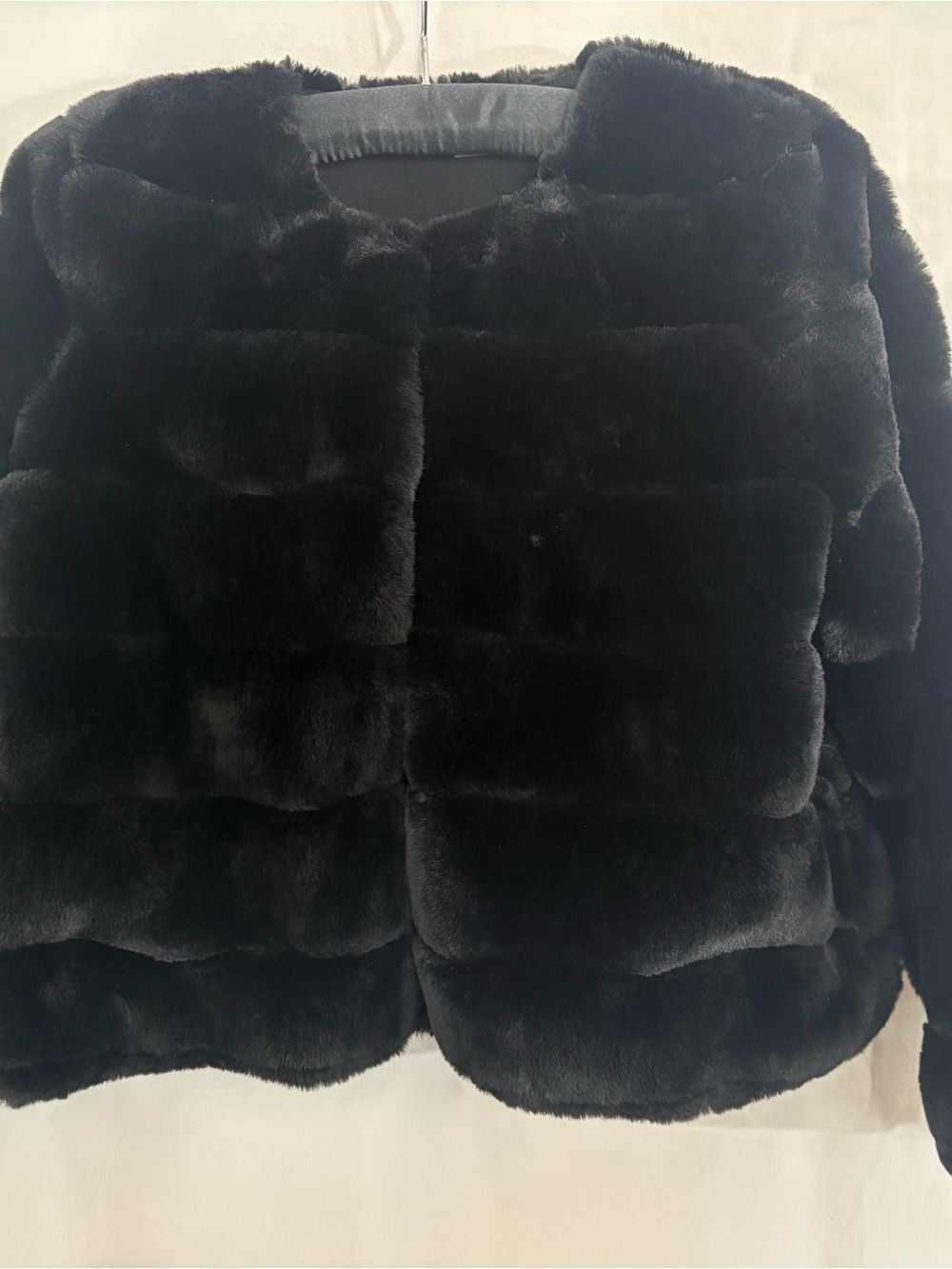 Calvin Klein Black Faux Fur Teddy Jacket
